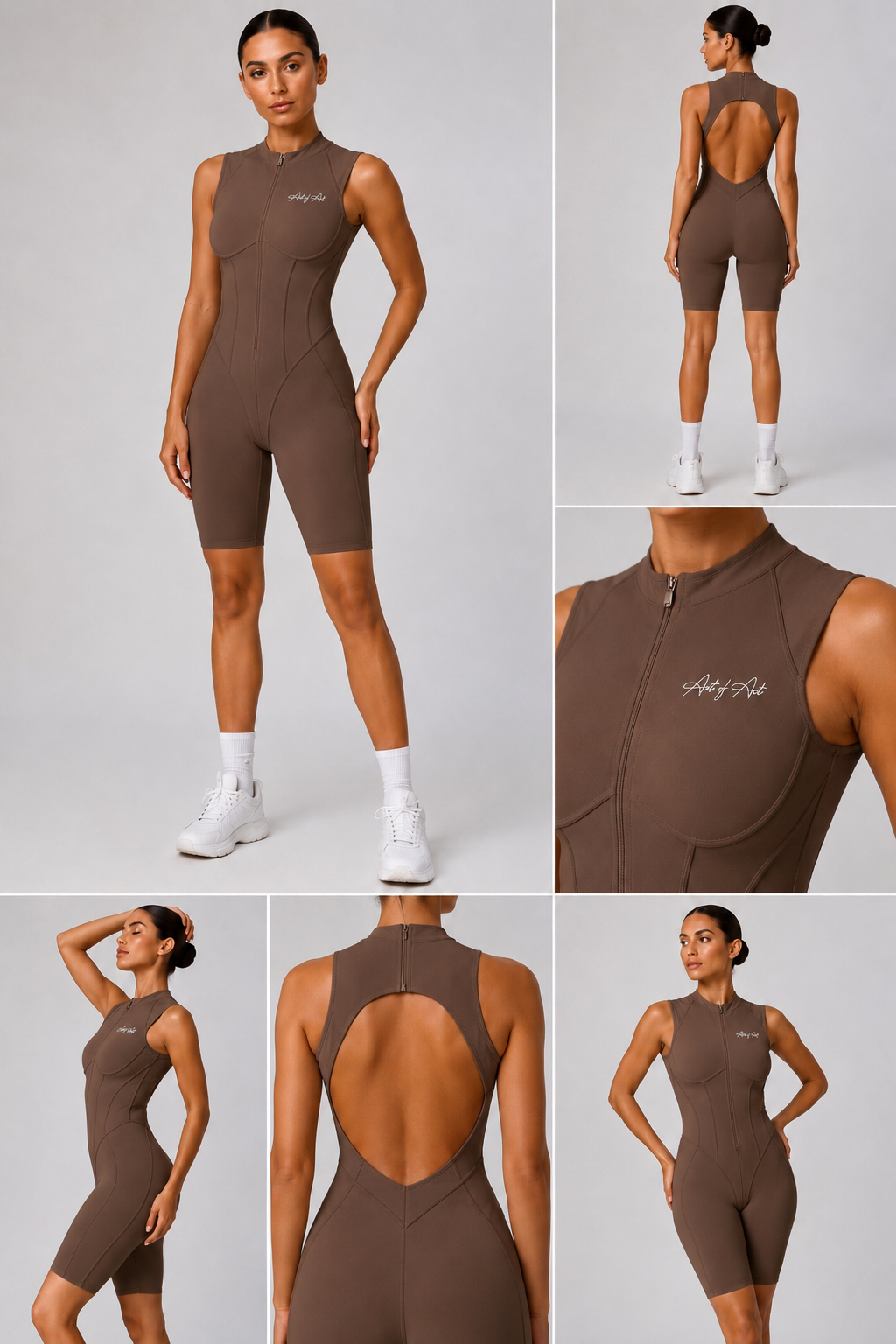 ACT Cocoa Sculpt Open-Back Romper
