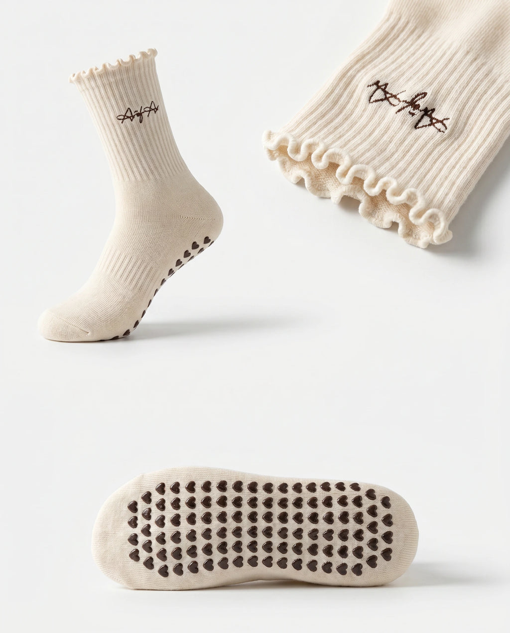 Pilates Grip Socks - Beige