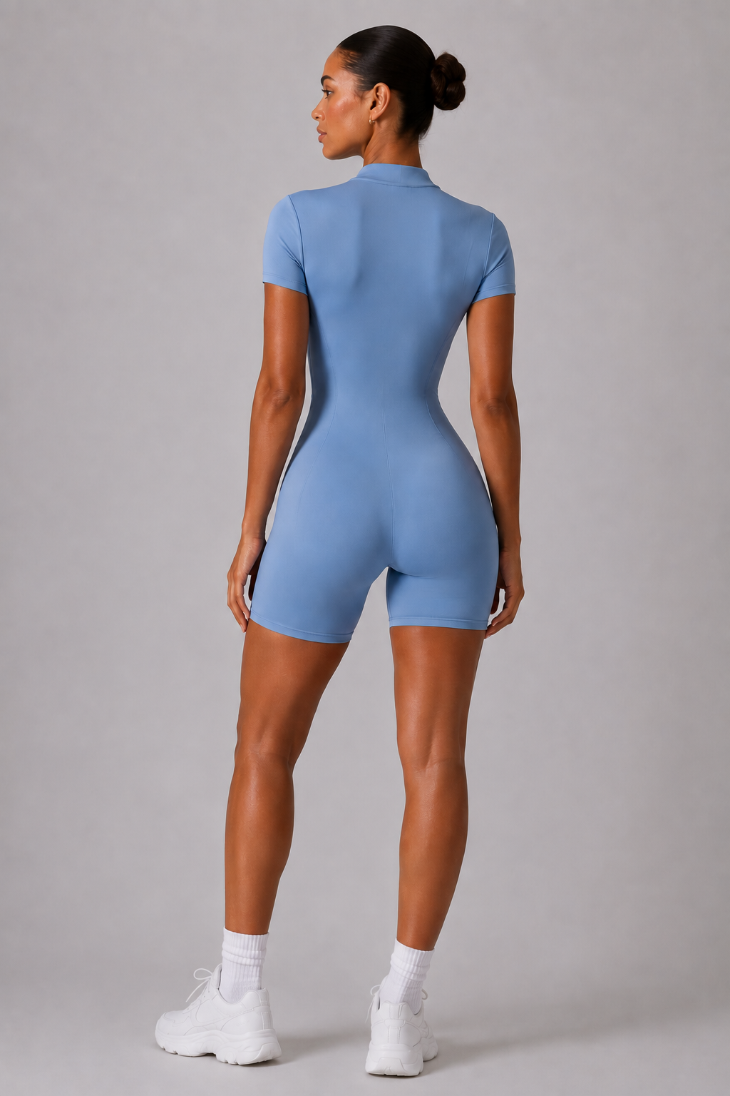 Lumi Zip Sculpt Romper – Blue