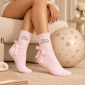 Pilates Princess Bow Grip Socks – Blush Pink