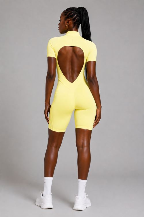 ACT Lemon Sculpt Open-Back Romper