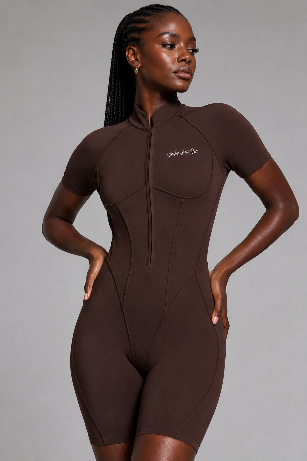 ACT Cocoa Sculpt Zip Romper