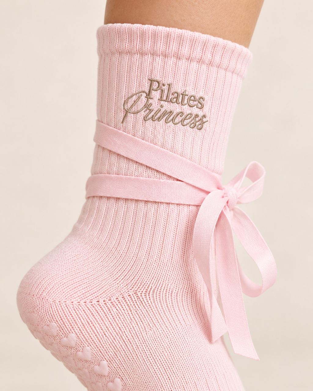Pilates Princess Bow Grip Socks – Blush Pink