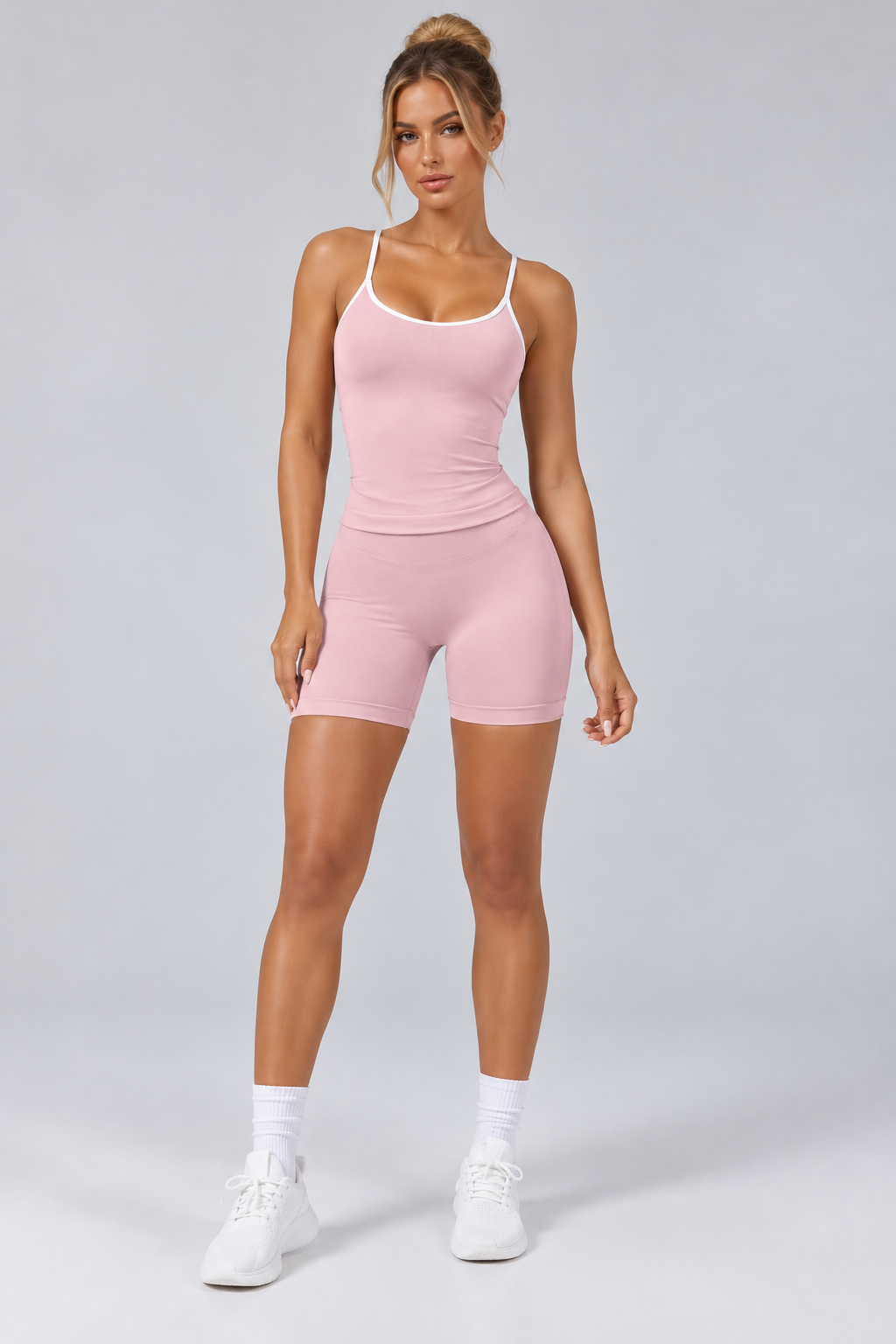 Blush Sculpt Cami & Biker Shorts Set