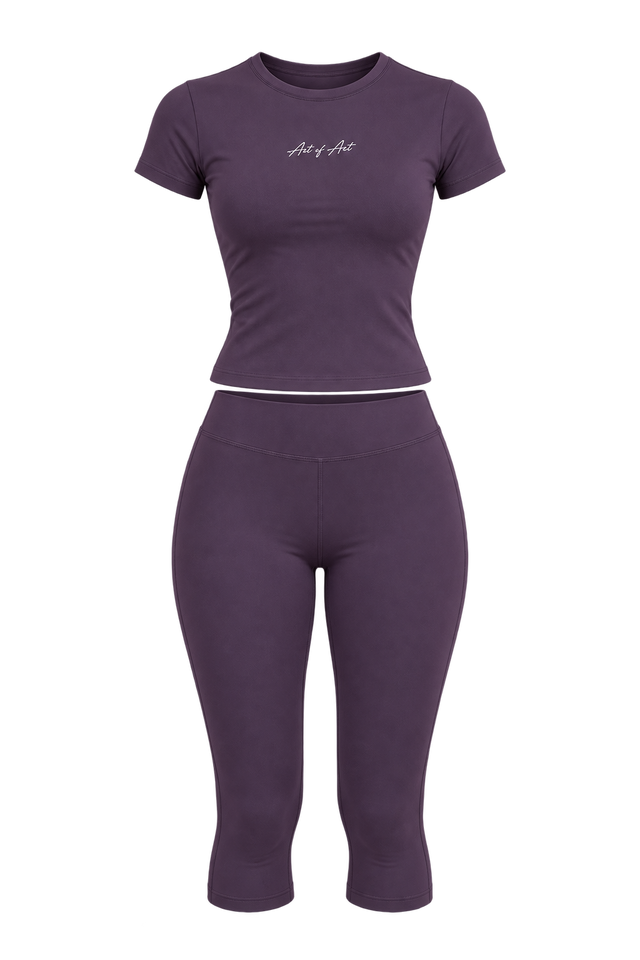 Plum Sculpt Capri Set